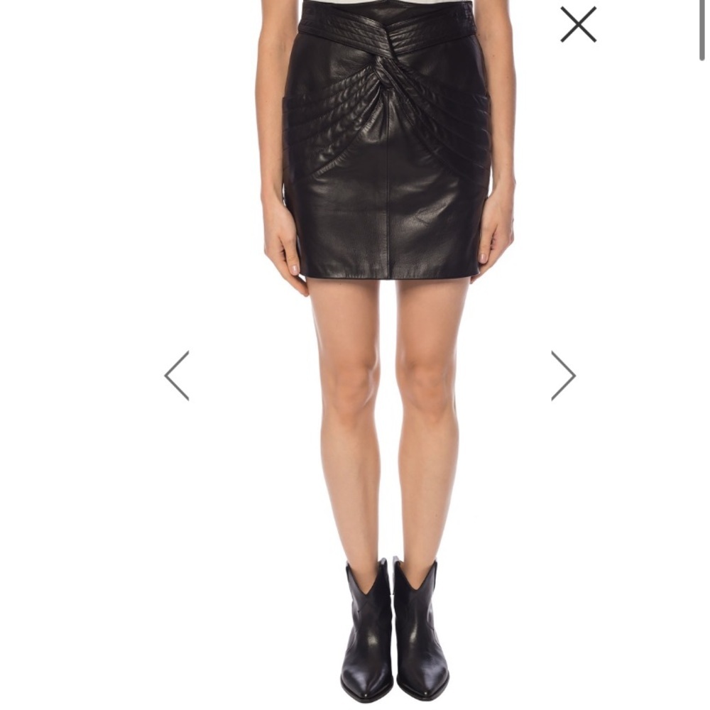 ISABEL MARANT***Black Lamb Leather Mini Skirt***F36; US Small $2110 - Picture 3 of 8